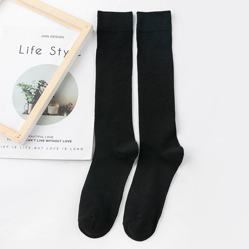 Ins Tide Autumn And Winter Solid Color Knee Socks Japanese Series