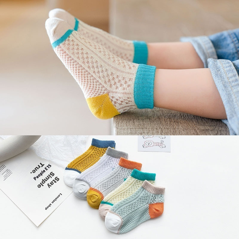 Low-cut Children's Cotton Sock Boat Socks Flat Mesh Cartoon Boys And Girls Baby