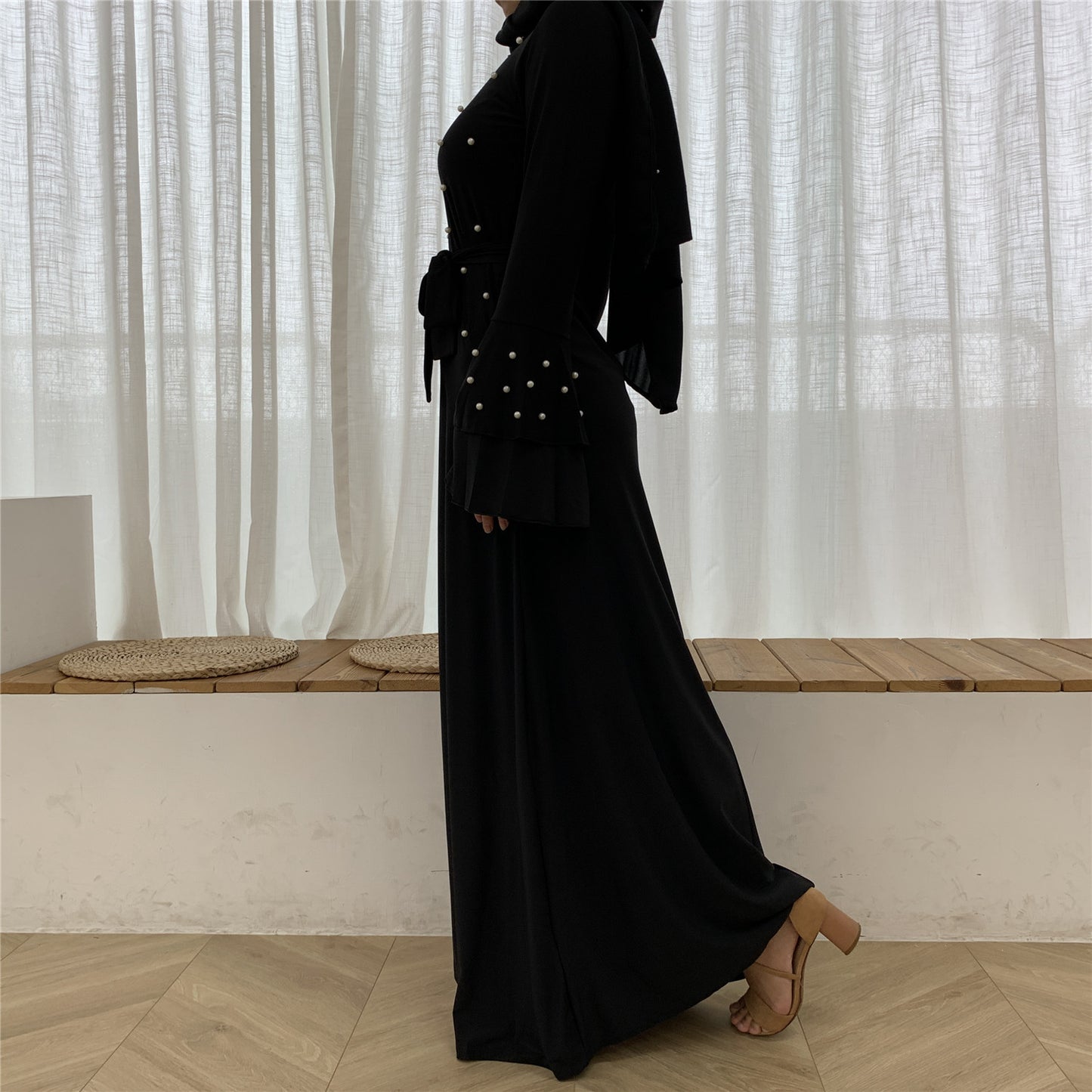 European And American Fashion Multi Layered Flare Sleeve Dress