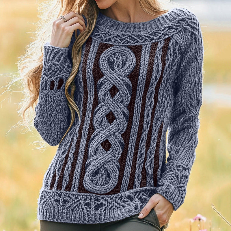Digital-Print Crewneck Sweater Knitwear  3D