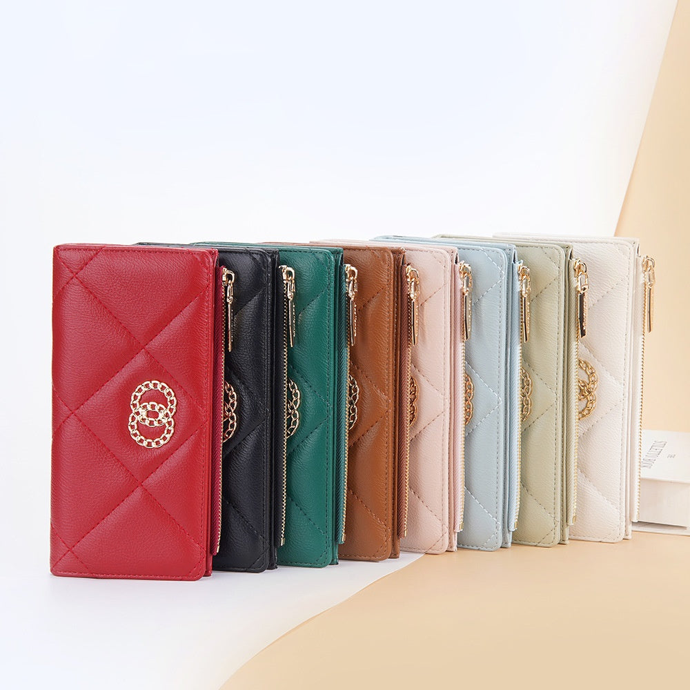 Ny Tegnebog Dame Lang Lynlås Møntpung Flere Kortpladser Tegnebog Dame Koreansk Clutch