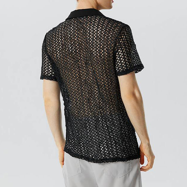 Men's Solid Color Versatile Lapel Knitwear