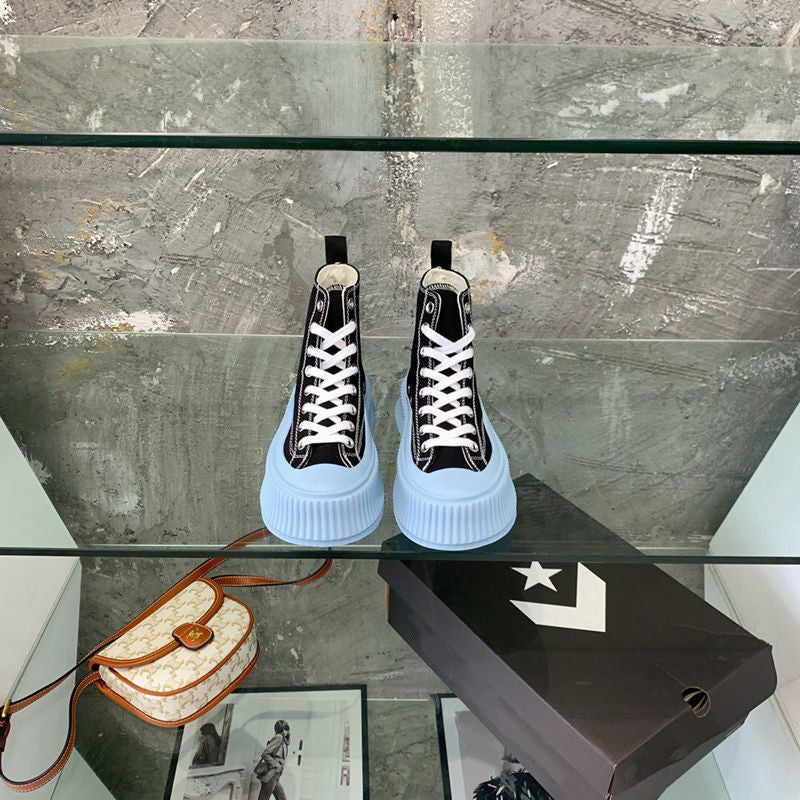 Women's Low-top Strappy Platform Platform Casual High-top Canvas Shoes