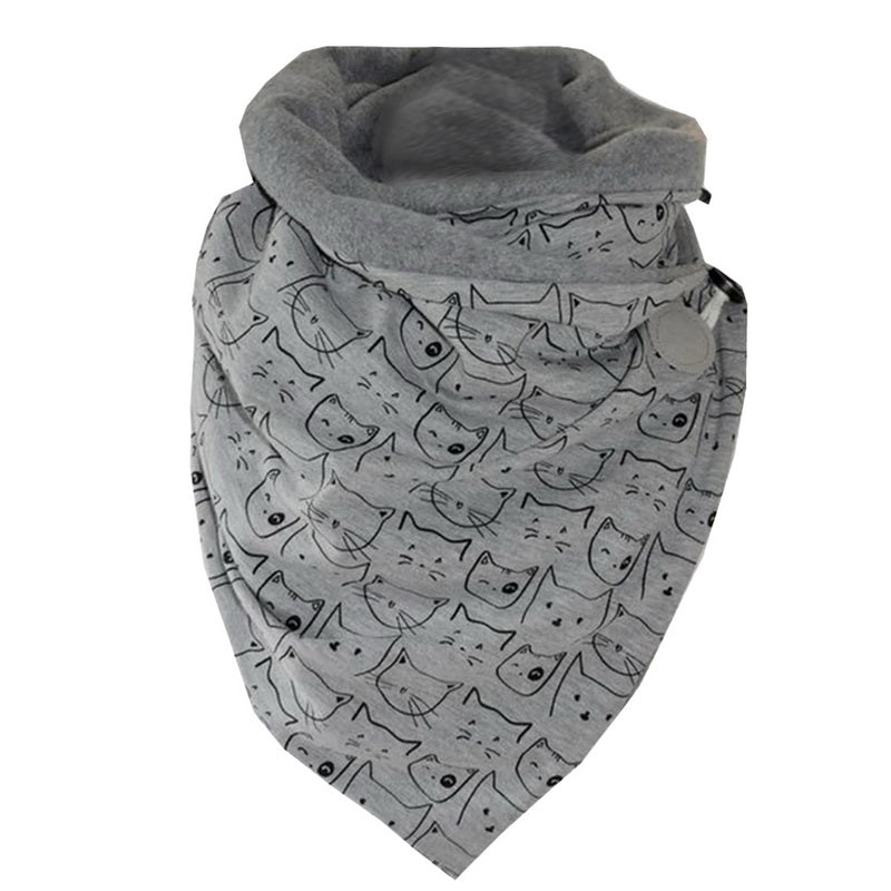 Padded Warm Shawl Printed Bib Scarf