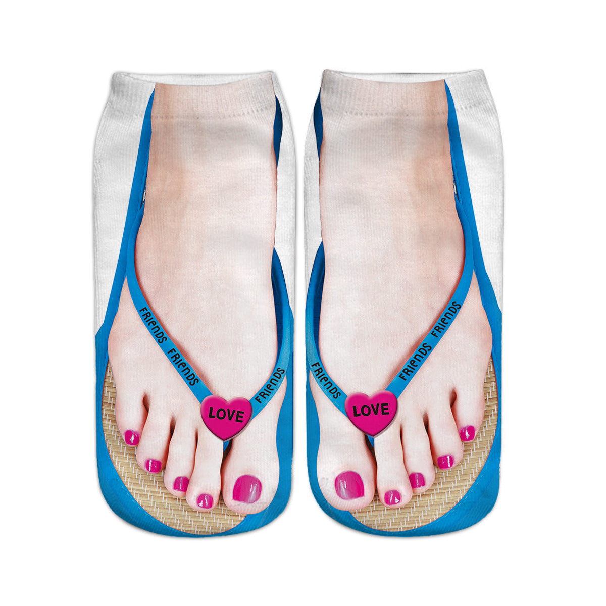 Women's Fashion Personality Flip-flops Nail Printing Socks