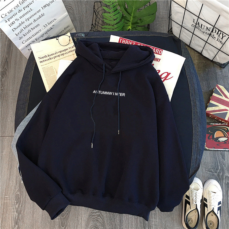 Korean Style Long Sleeve Casual Hooded Coat