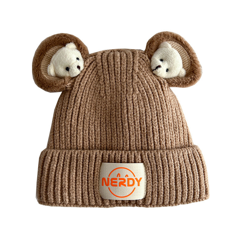 Three-dimensional Bear Woolen Women's Thickened Warm Knitted Hat