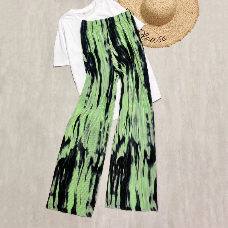 Spring And Summer Women's Wide-legged Pants High Waist Pleated