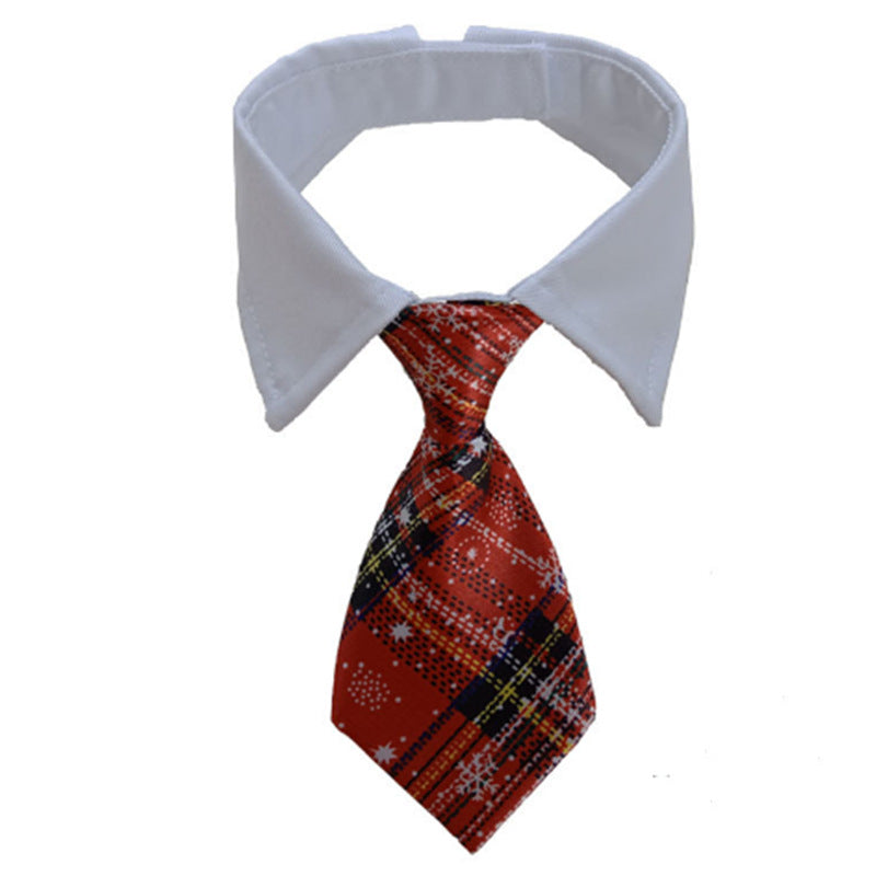 Pet Striped Tie Dog Teddy Bow Tie Scarf Blouse Collar
