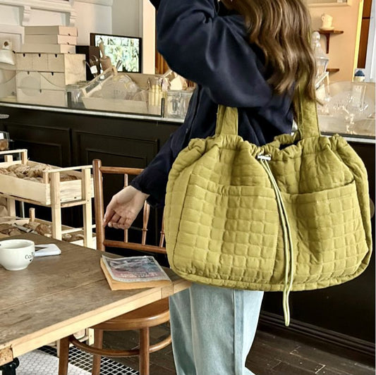 Large Capacity Totes Nylon Women's Rhombus Plaid