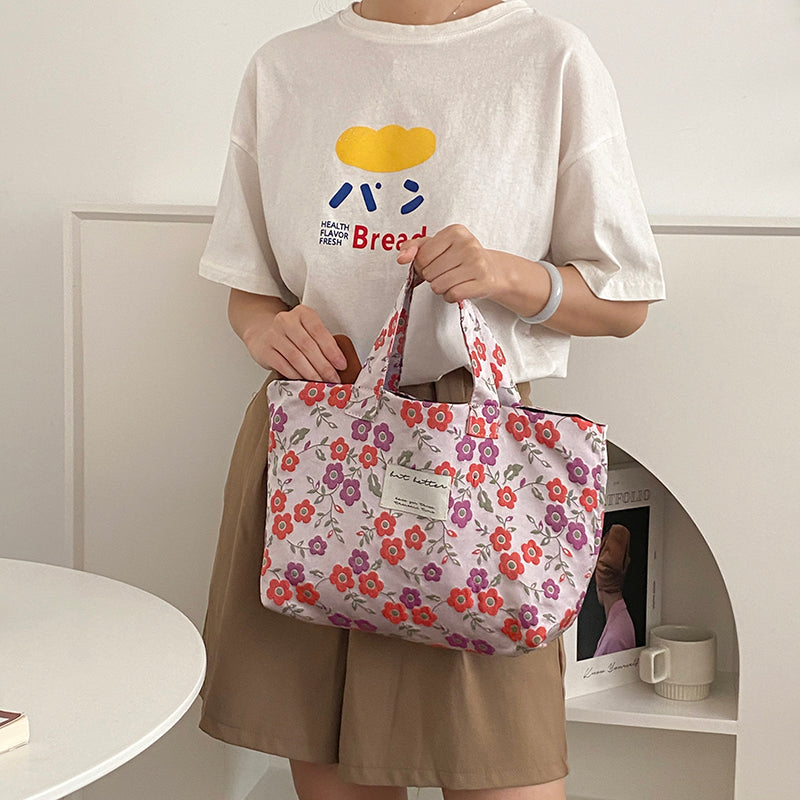 Women's French Three-dimensional Embossed Hand-carried Cloth Bag