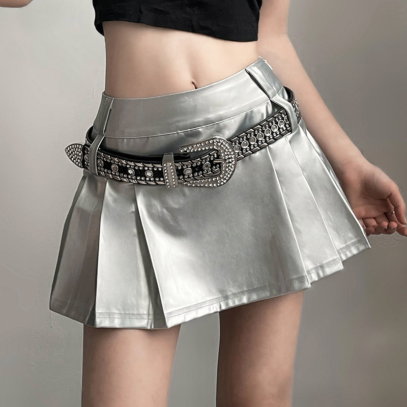 Women's Fashion Solid Color Slim Street High Waist Skirt