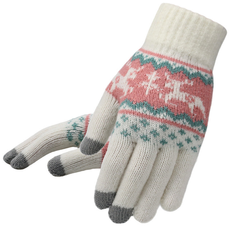 Outdoor Cycling Ladies Warm Knitted Woolen Gloves