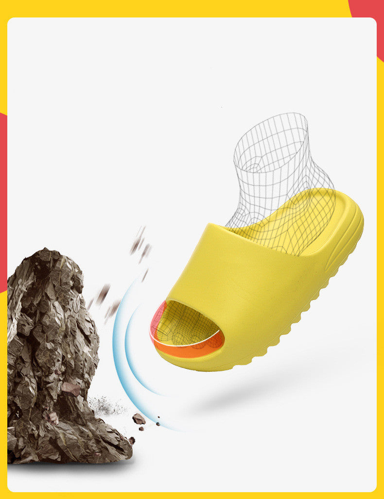 Children Stepping On Shit Slippers Wearing Thick Soles
