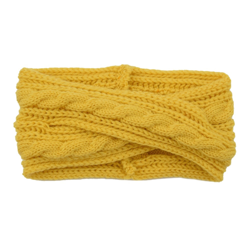 European And American Knitting Twist Cross Wool Hair Band
