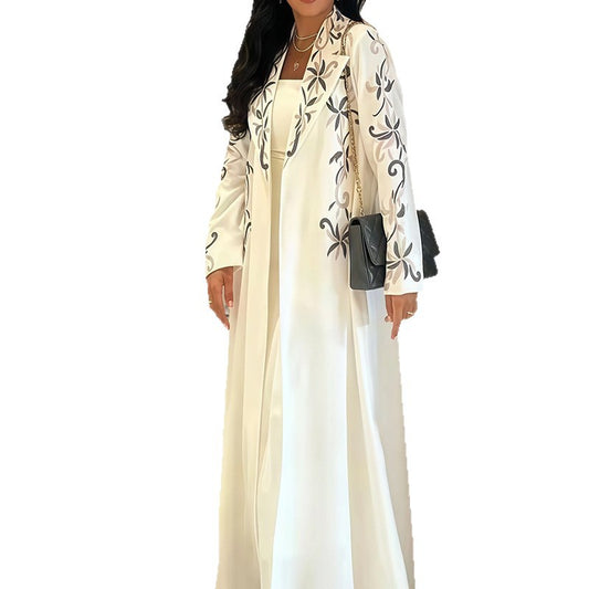 Elaborately Crafted Long Coat With Exquisite Floral Embroidery