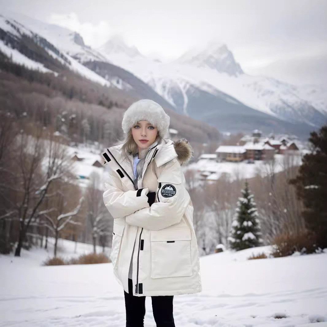 Mid-length Thermal Cotton Coat Women