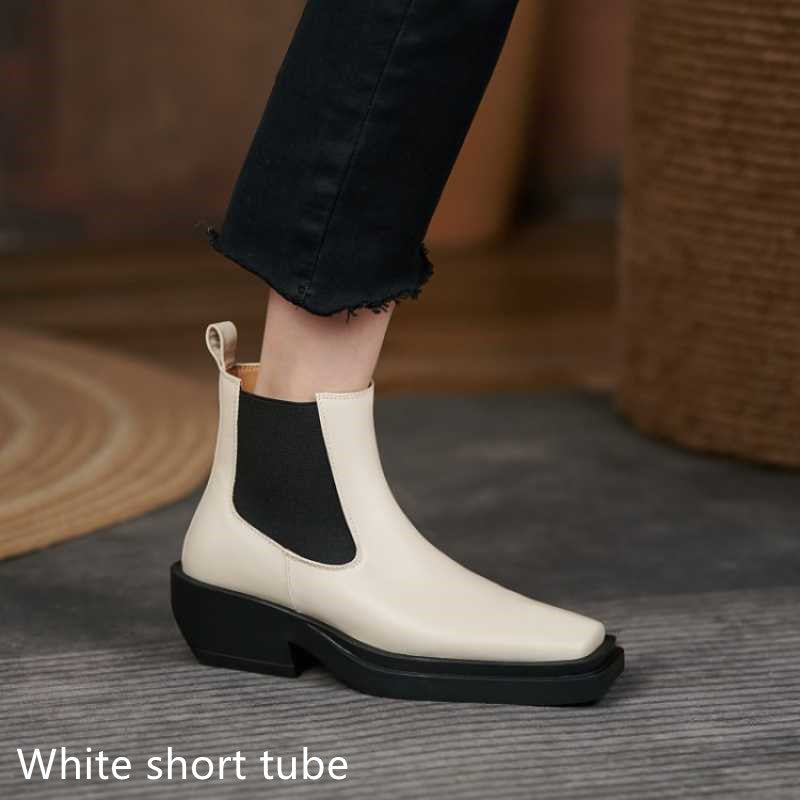 Autumn And Winter Women's Shoes Fashion Boots Net Red Soft Leather