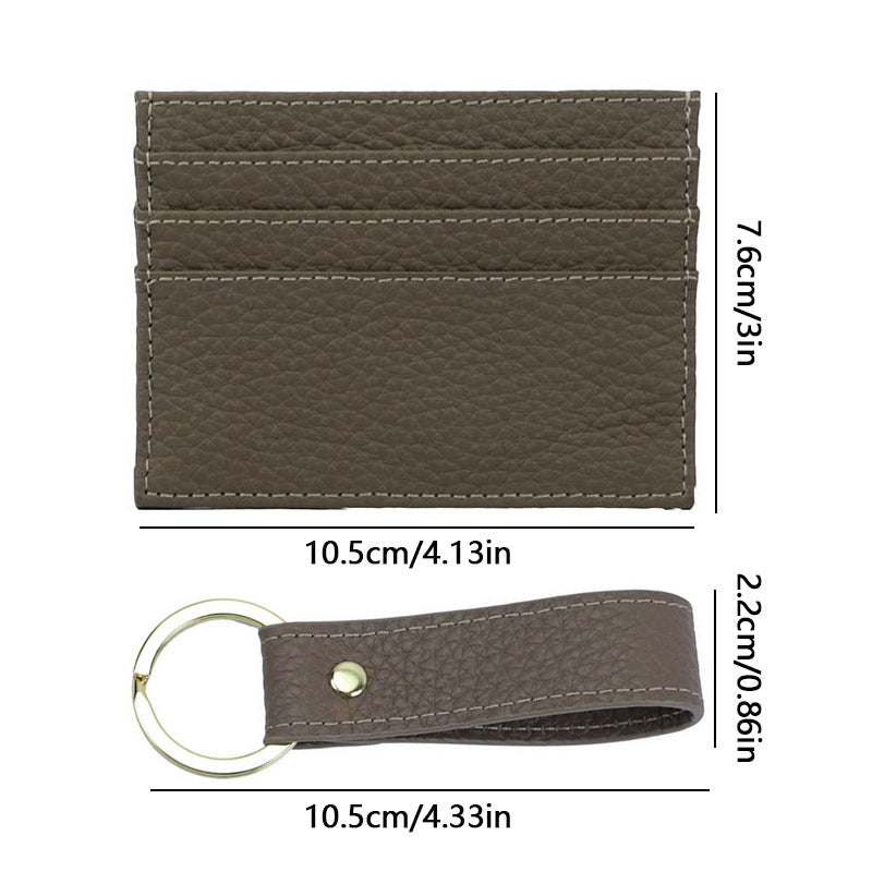 Genuine Leather Creative Leather Keychain Certificate Card Holder