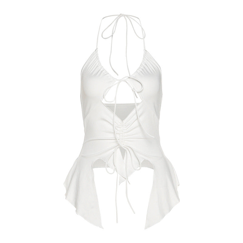 Fashion Neck Lace Hollow Slim Vest