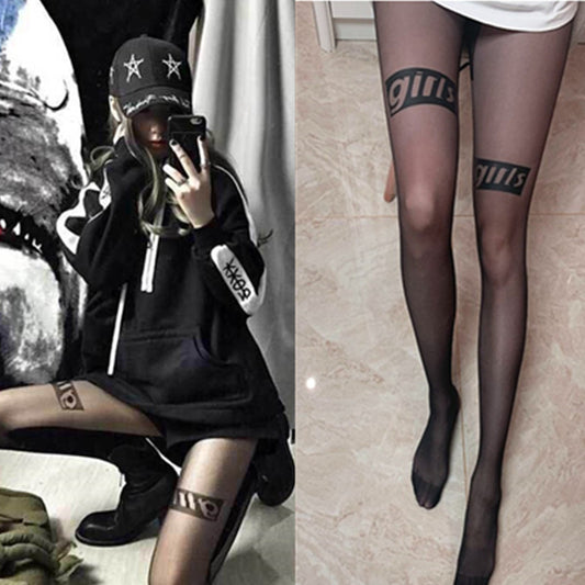 Black Letters Personalized Versatile Printed Stockings