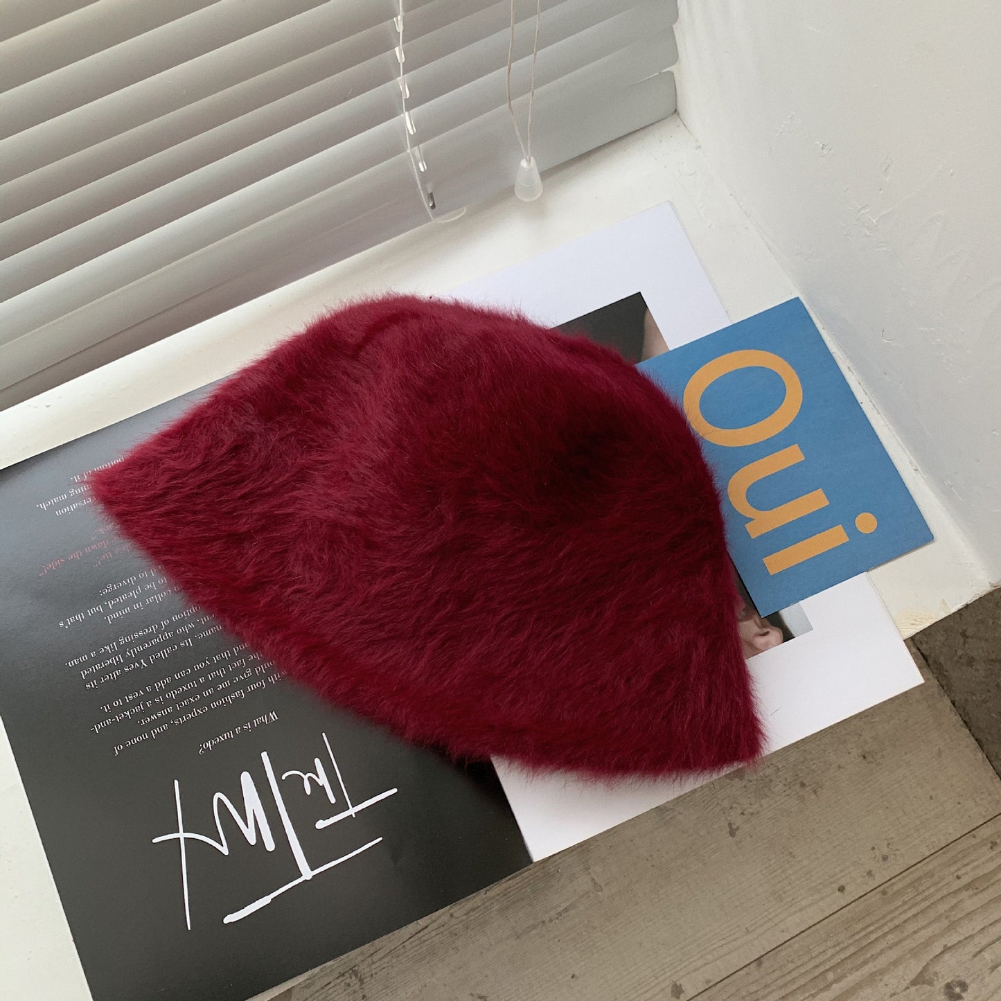 Japanese-style Retro All-match Face-covering Rabbit Fur Bucket Hat