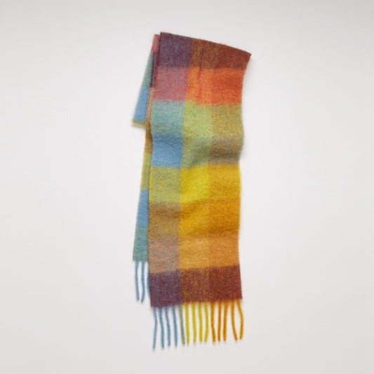 Scarf Female Color Thick Plaid Thick Tassels To Keep Warm