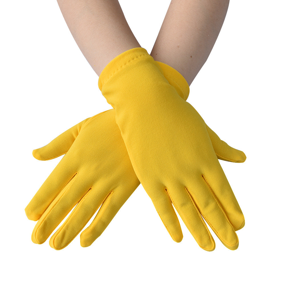 Spring And Autumn New Women's Hand Guard Milk Silk Satin Stretch Gloves