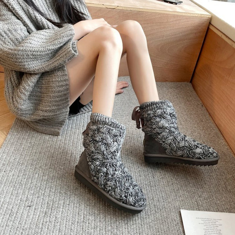 Wool And Velvet Padded Non Slip Cotton Shoes