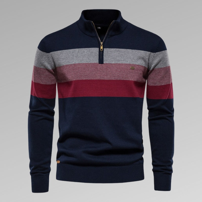 Europe And America's New Men's Chest Stand Collar Sweater