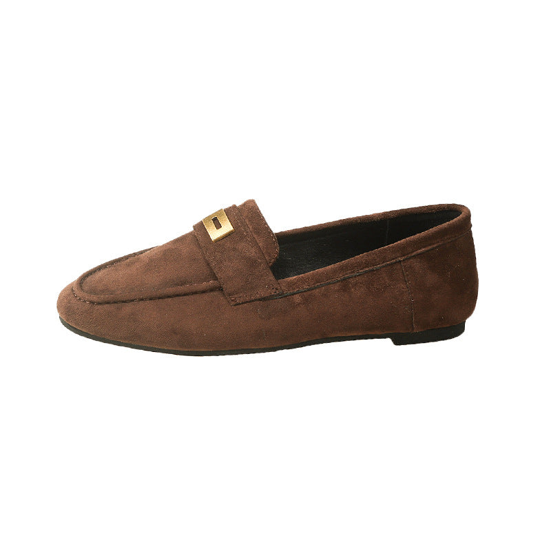 Damesko Britiske Loafers Firkantet Tå Gommino