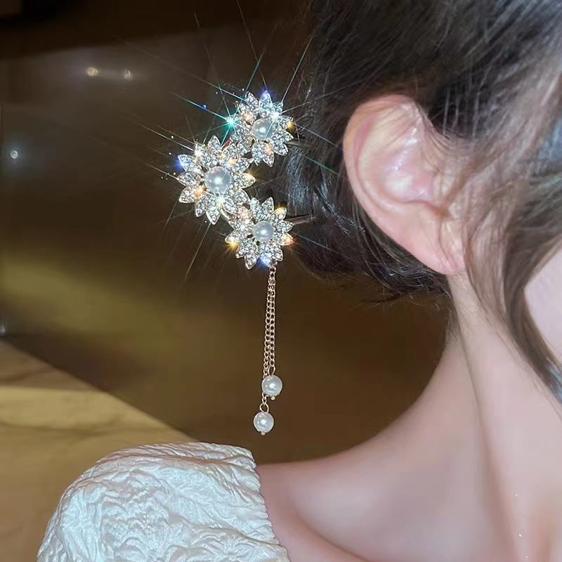 Blomsterhårnål Elegant Perlevedhæng