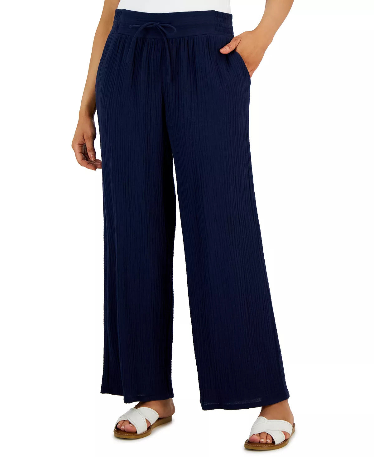 New Casual Loose Pockets Cotton And Linen Casual Pants