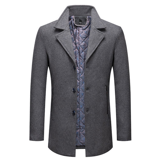 Men's Coat Fashion Cotton Padded Business Non-ironing