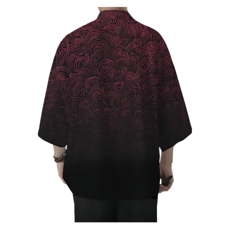 Men's All-match Loose 3D Printed Coat Cardigan