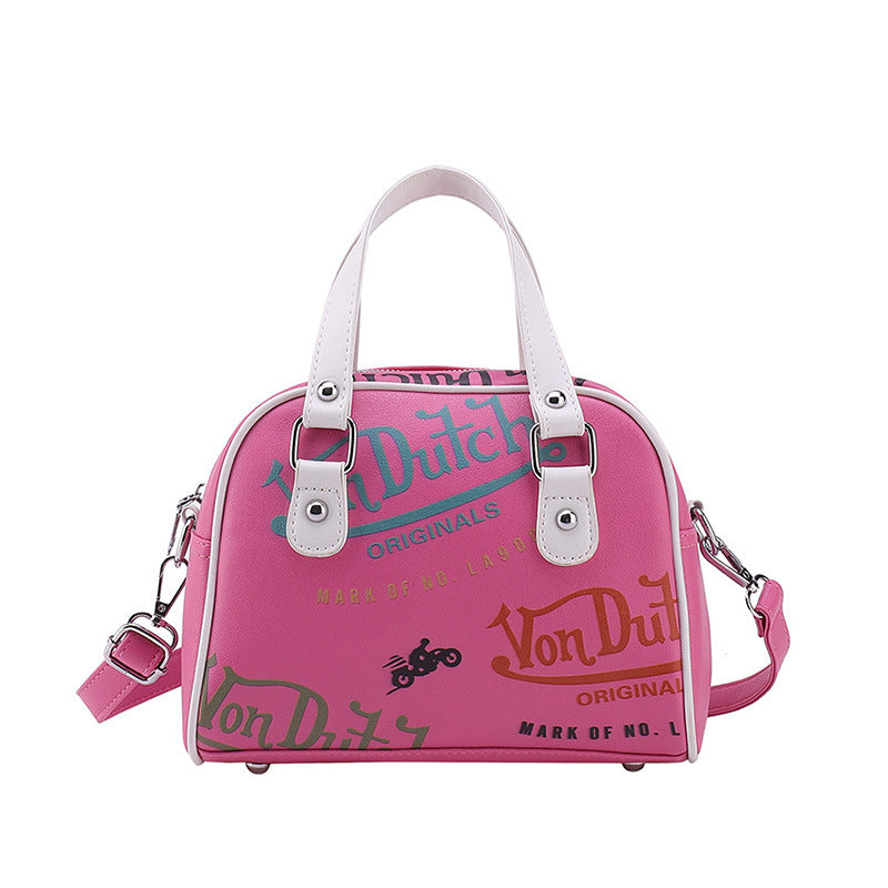 Fashion Letter Leather Messenger Bag Girl