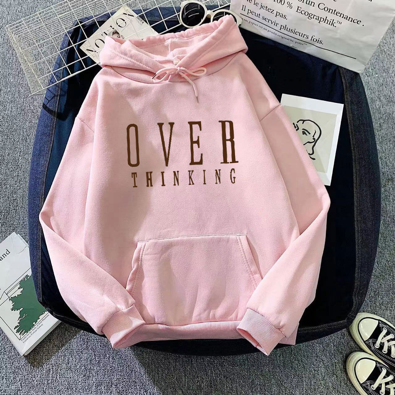 Dame Frakke Til Efterår Og Vinter Løs Mellemlang Sweater