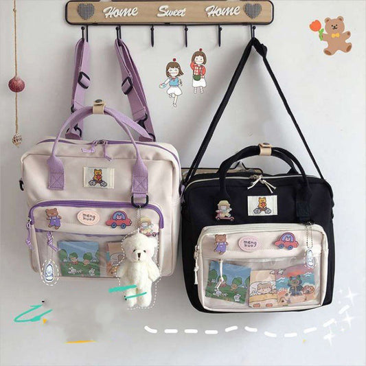 Dual-use Schoolbag Japanese Cute Cartoon Large Capacity Portable Crossbody