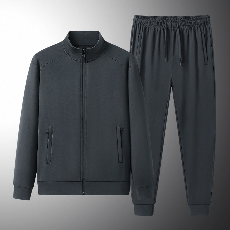 Tencel Roman Sports Leisure Men's Spring And Autumn Sweatshirt And Sweatpants Two-piece Suit
