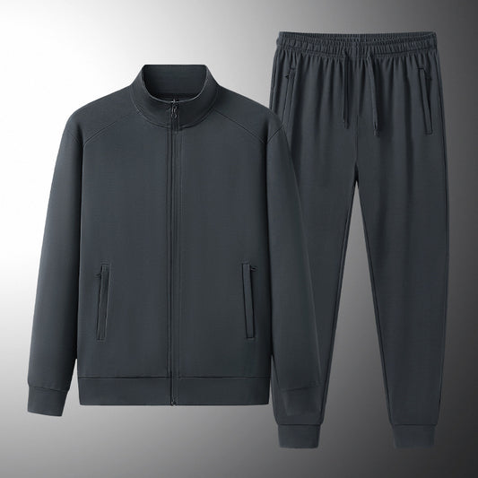 Tencel Roman Sports Leisure Men's Spring And Autumn Sweatshirt And Sweatpants Two-piece Suit