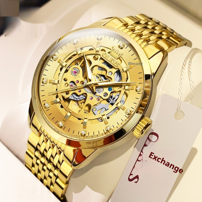 Fully Automatic Mechanical Skeleton Mens Watch