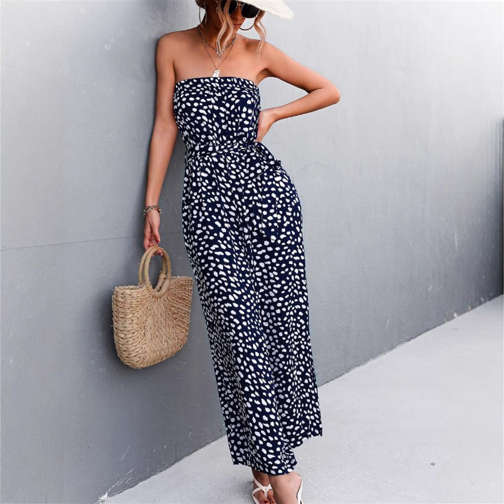 Womens Stylish Printed Bandeau Jumpsuit