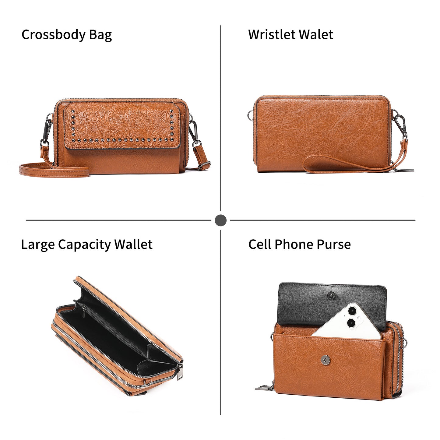 Large Capacity Embossed Mini Crossbody Bag
