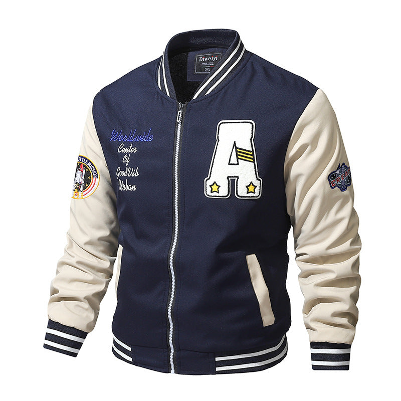 Retro Baseballuniform Fortykket Løs Fritidsjakke til Mænd