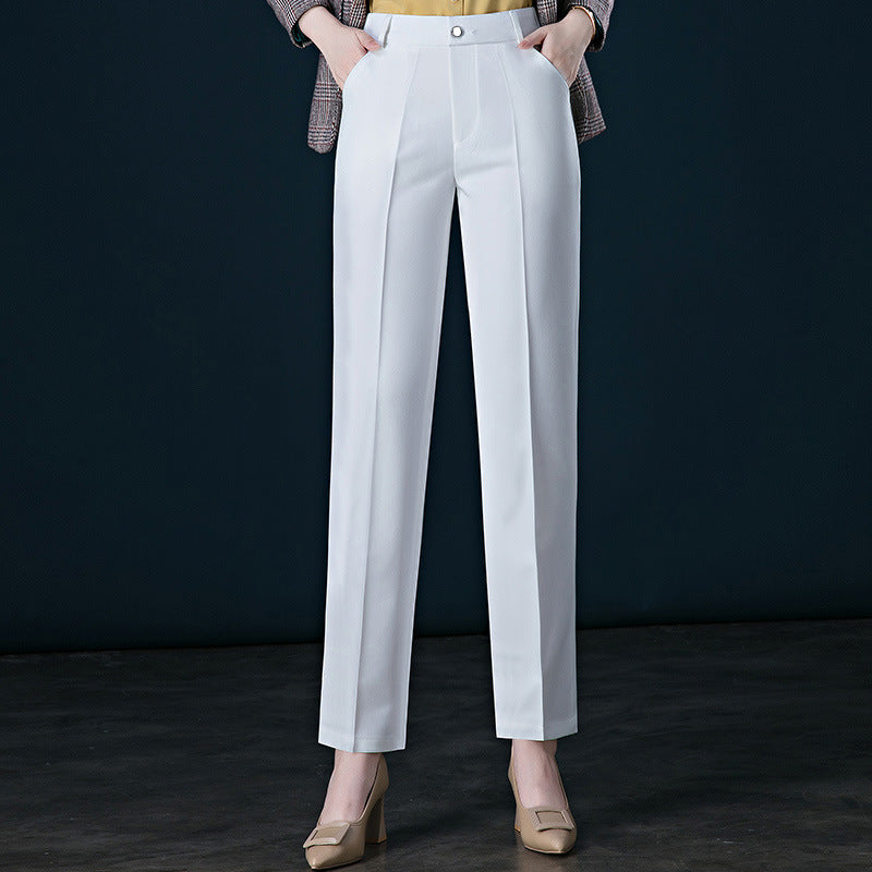 Women's High-waist Straight-leg Casual Suit Trousers