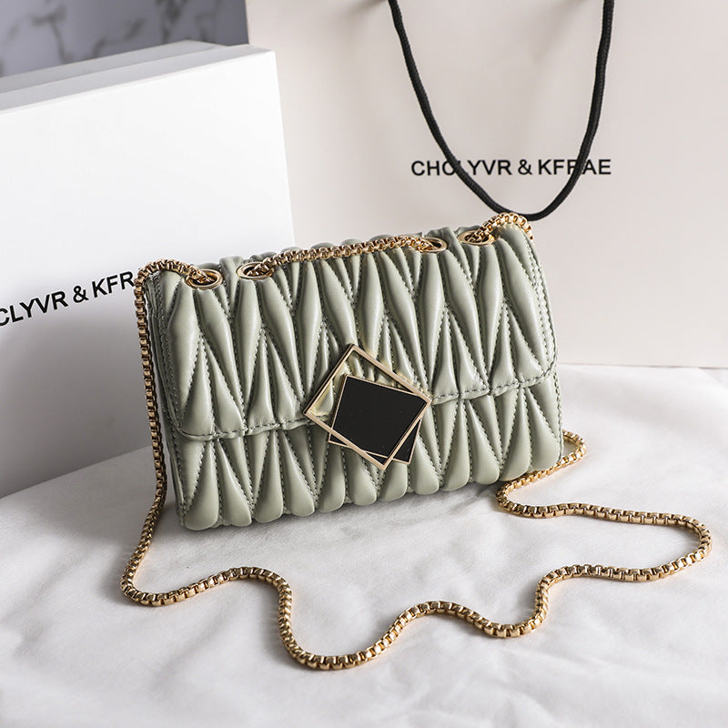 Women's Single Shoulder Crossbody Pleated Chain Bag