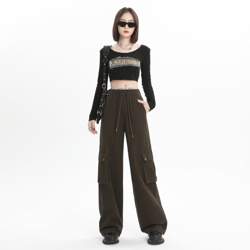 Overalls Women's Casual Loose Straight-leg Wide-leg Pants