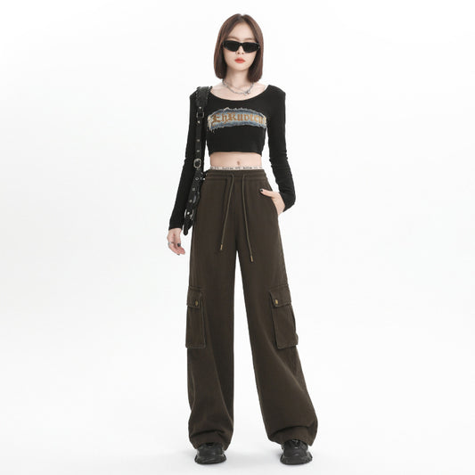 Overalls Women's Casual Loose Straight-leg Wide-leg Pants