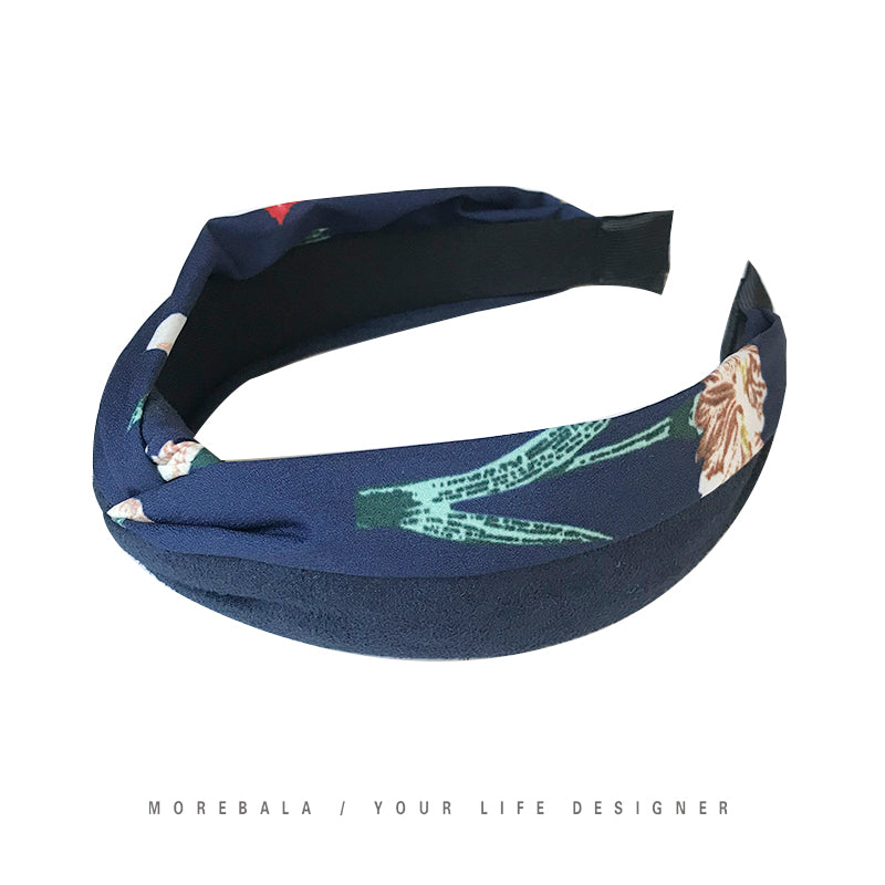 Suede flower hit color headband