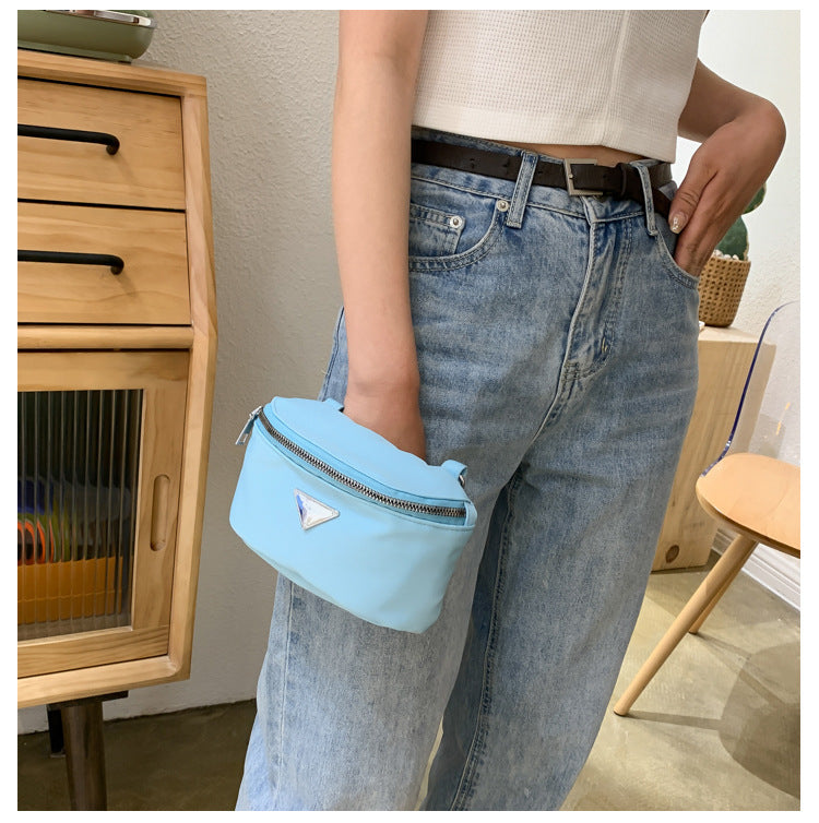 Casual Simple Zipper Canvas Shoulder Bag